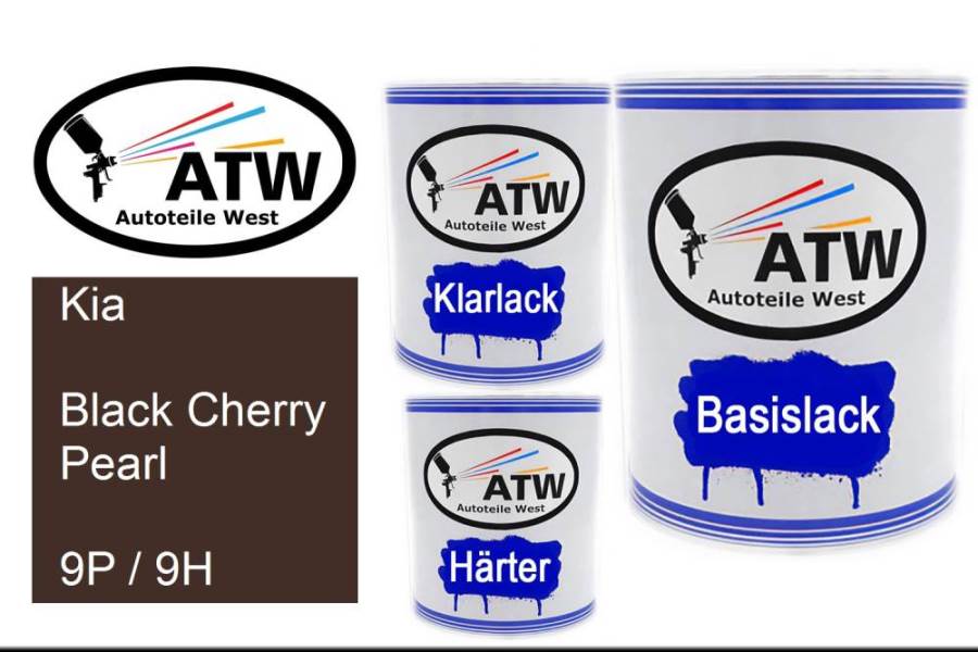 Kia, Black Cherry Pearl, 9P / 9H: 1L Lackdose + 1L Klarlack + 500ml Härter - Set, von ATW Autoteile West.